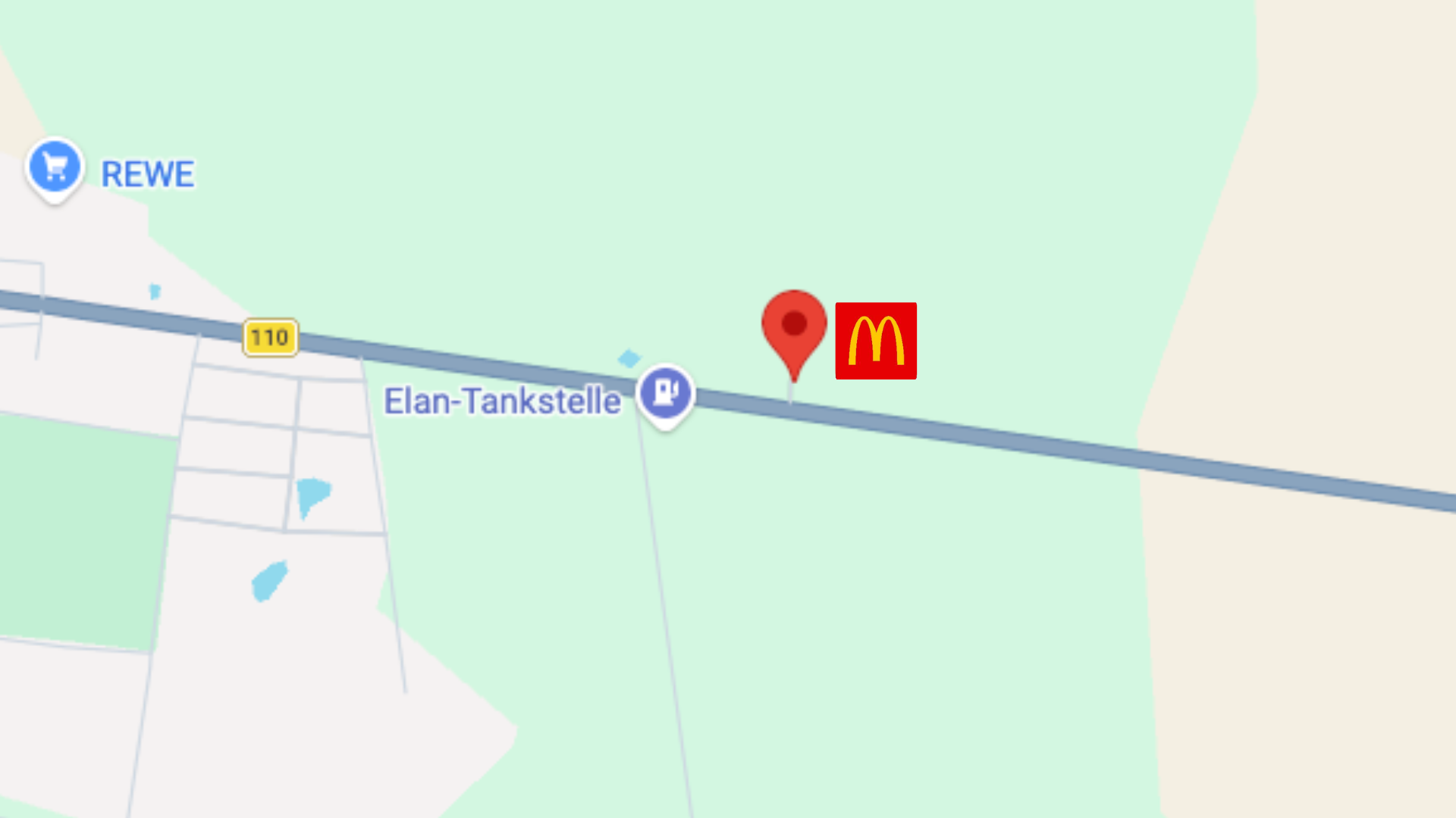 mcdonald’s nahe rewe und elan tankstelle auf karte