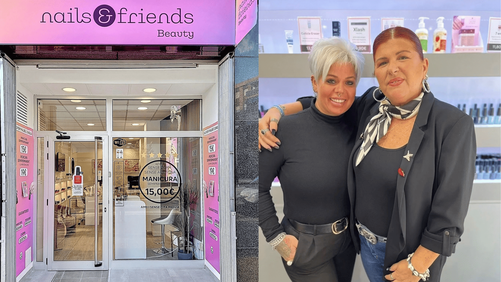 salón nails & friends beauty con dos mujeres