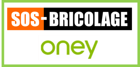 logo sos bricolage et oney sur fond noir