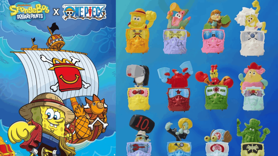 crossover spongebob y one piece: figuras coleccionables