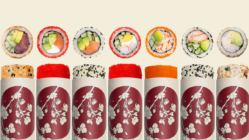assorted sushi rolls platter with elegant presentation