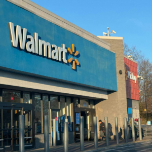 walmart storefront under clear blue sky
