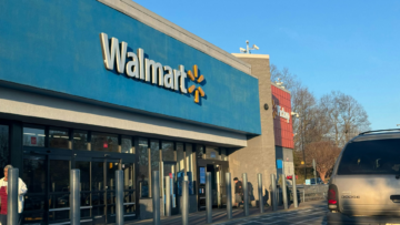 walmart storefront under clear blue sky