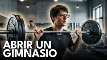 hombre levantando barra en gimnasio moderno