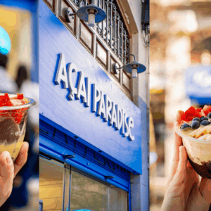 açaí paradise: boles y fachada de la tienda