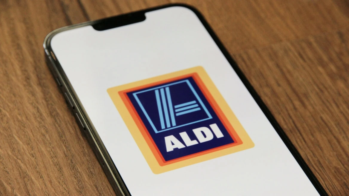 aldi logo on smartphone screen