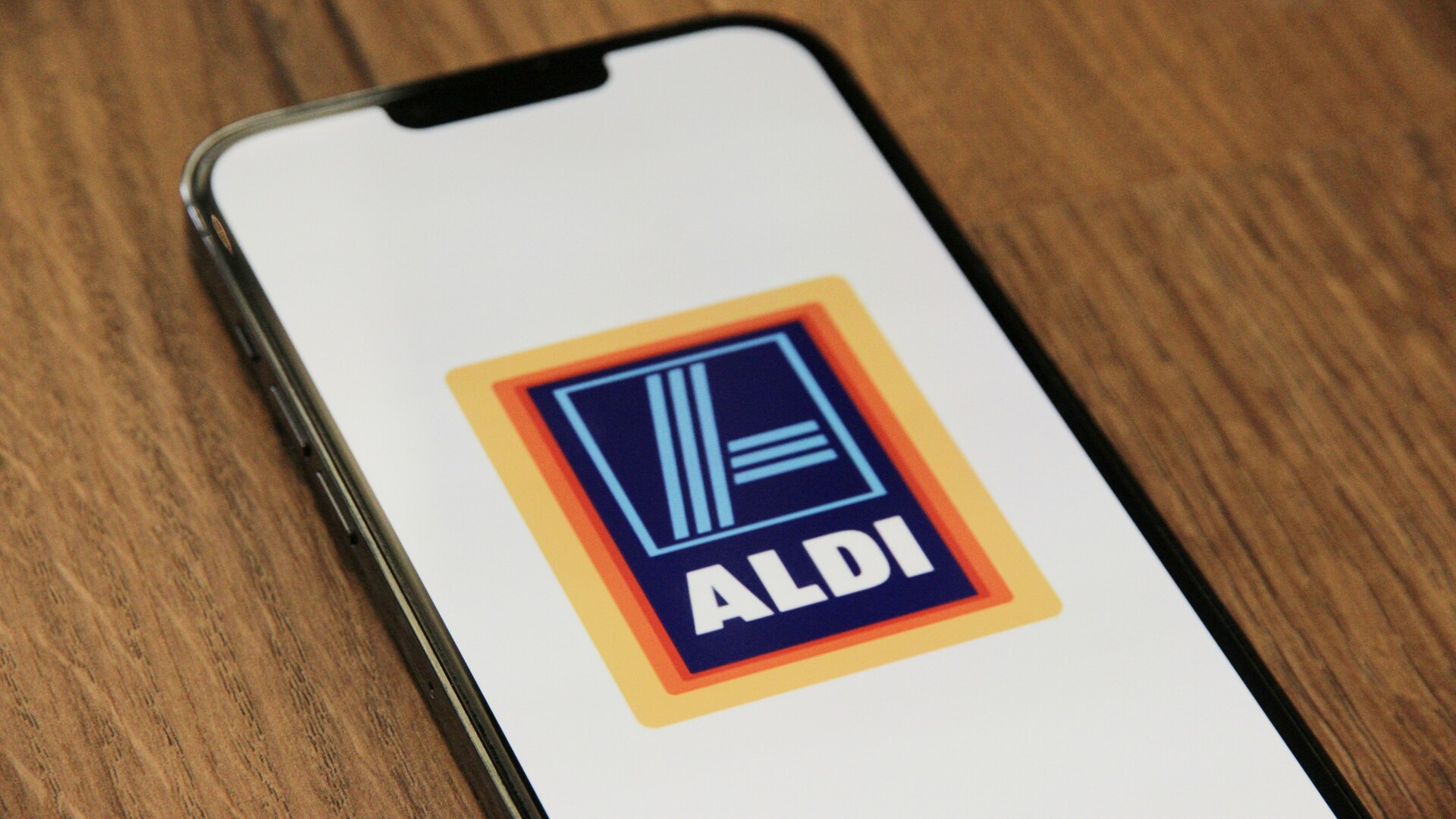aldi logo on smartphone screen