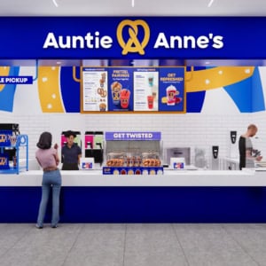 auntie anne’s mall kiosk interior showcase