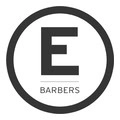 minimalist barbershop e logo emblem