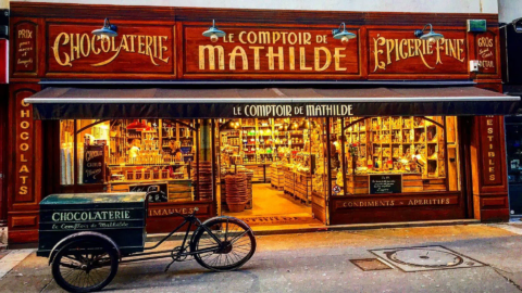 façade gourmande de la chocolaterie le comptoir de mathilde