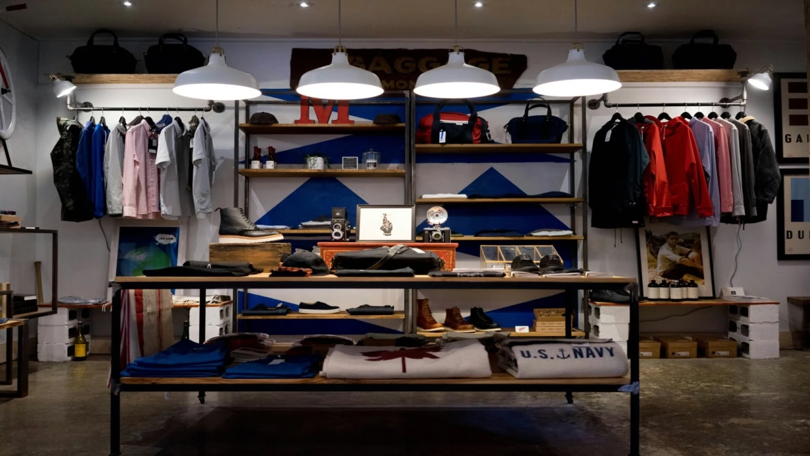 boutique mode industrielle avec accessoires design