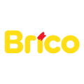 logo brico jaune avec accent rouge