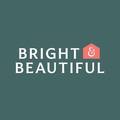 bright & beautiful logo on teal background