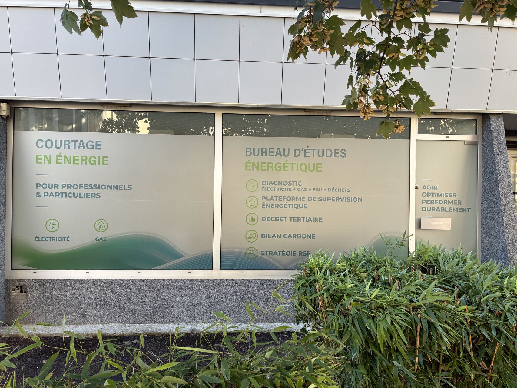 façade vitrine d’un bureau d’Études Énergie