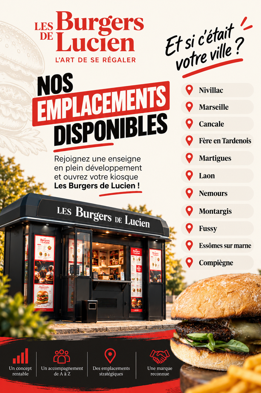 les burgers de lucien : emplacements disponibles