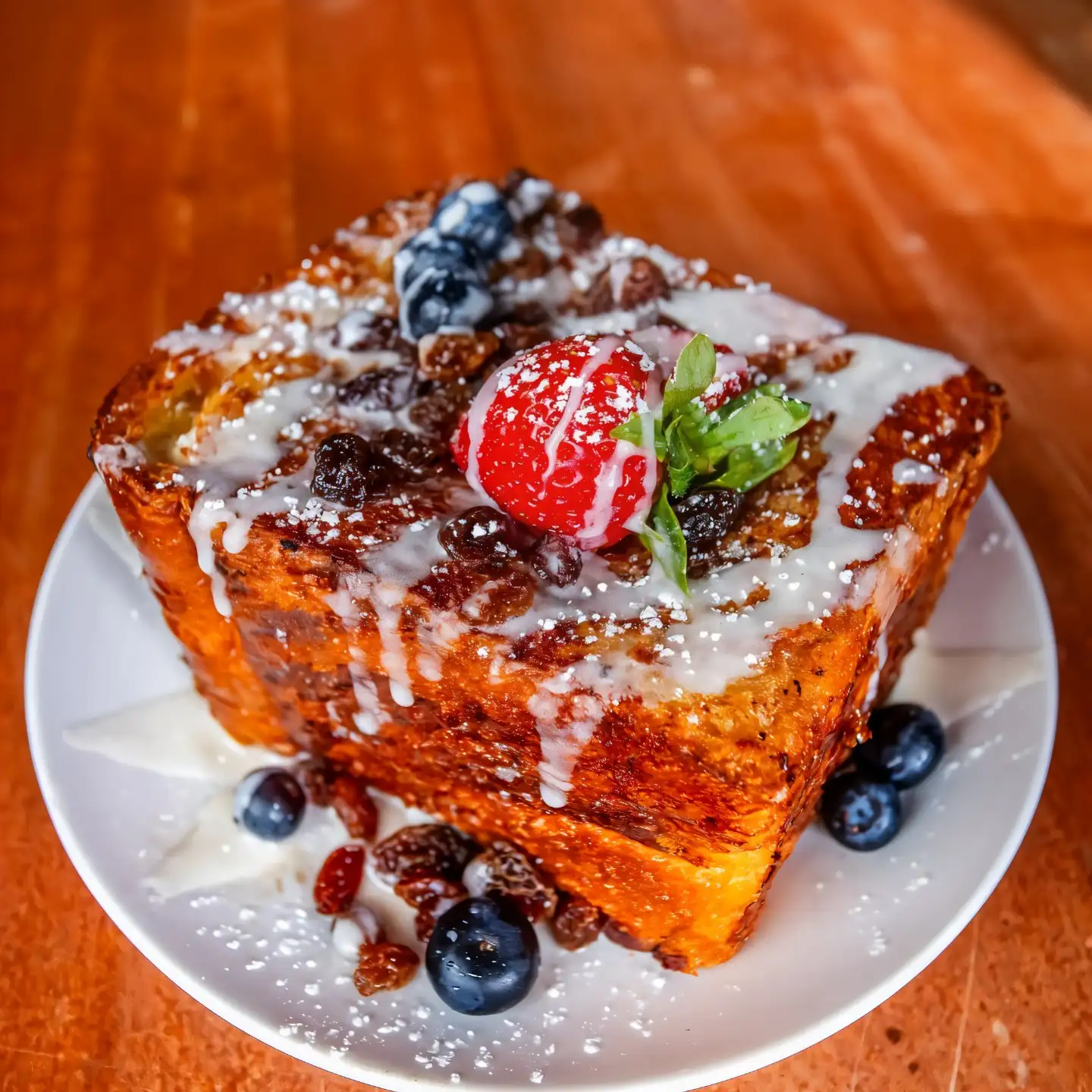 caramelized berry pastry with strawberry glaze