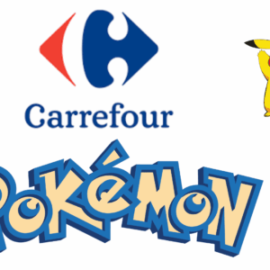 logo carrefour et pikachu : pokémon humoristique