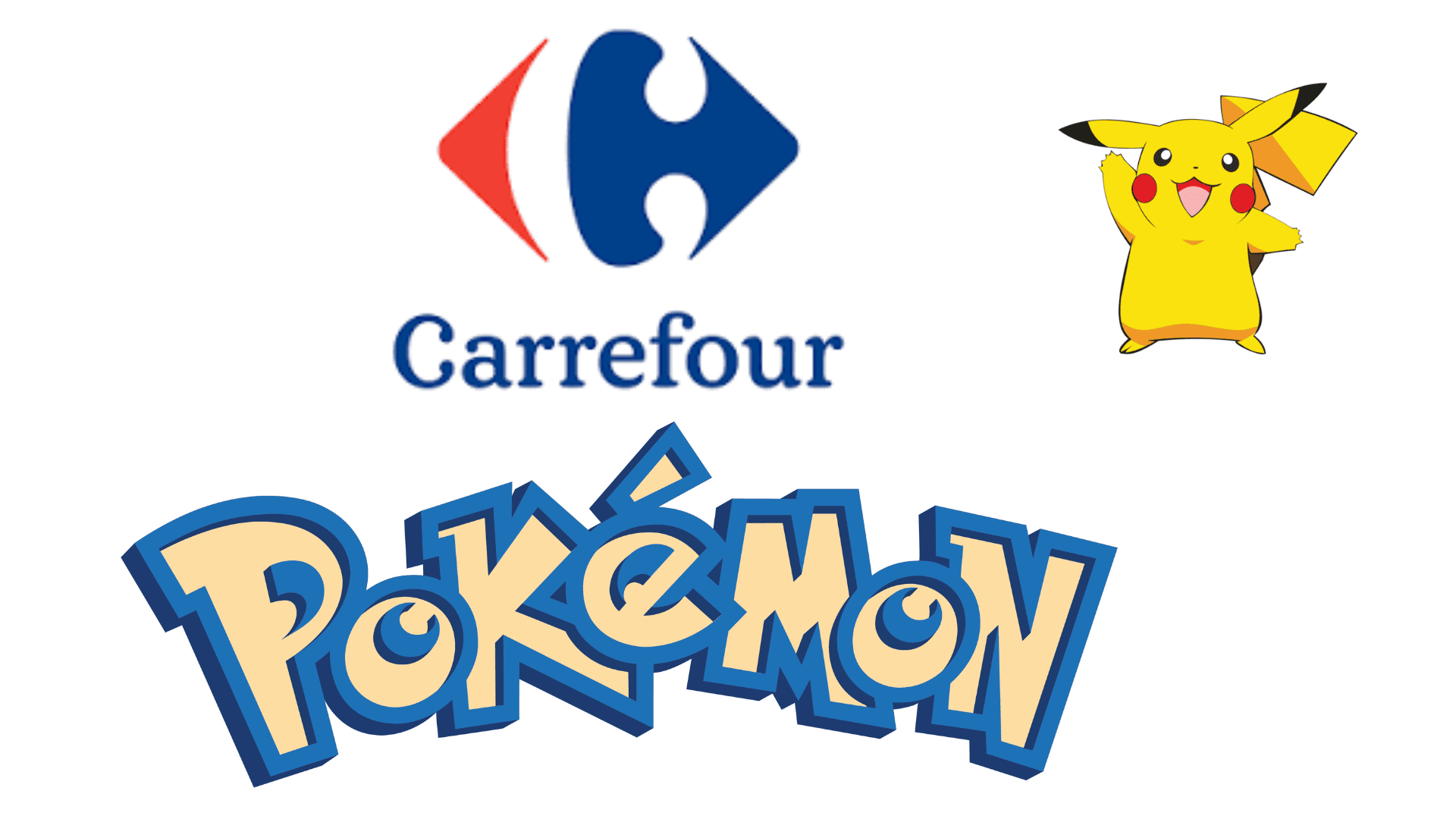 logo carrefour et pikachu : pokémon humoristique