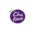 chatime purple logo with green leaf accent