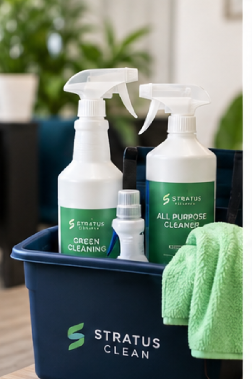 stratus clean green cleaning kit with spray bottles