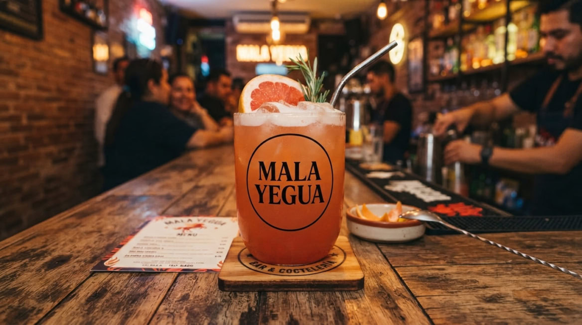 cóctel mala yegua con pomelo y romero
