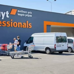 façade colruyt professionals et zone de chargement