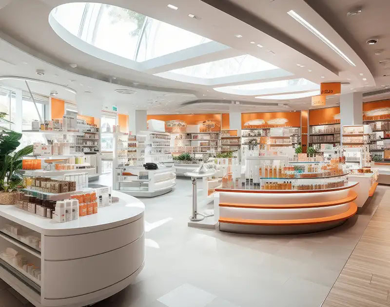 boutique de cosmétiques haut de gamme et design moderne