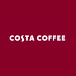 logo costa coffee na bordowym tle