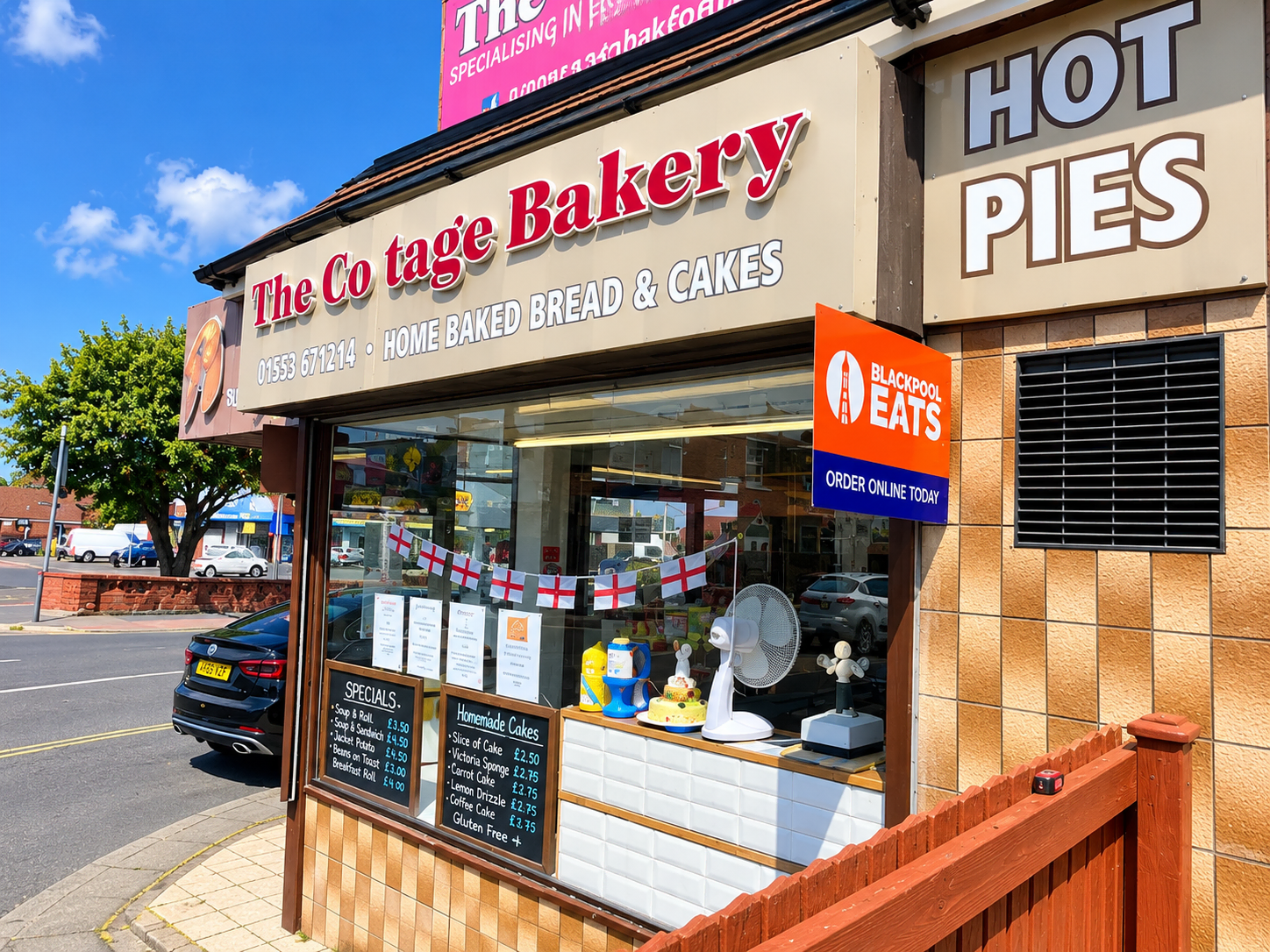 cottage bakery shopfront in blackpool