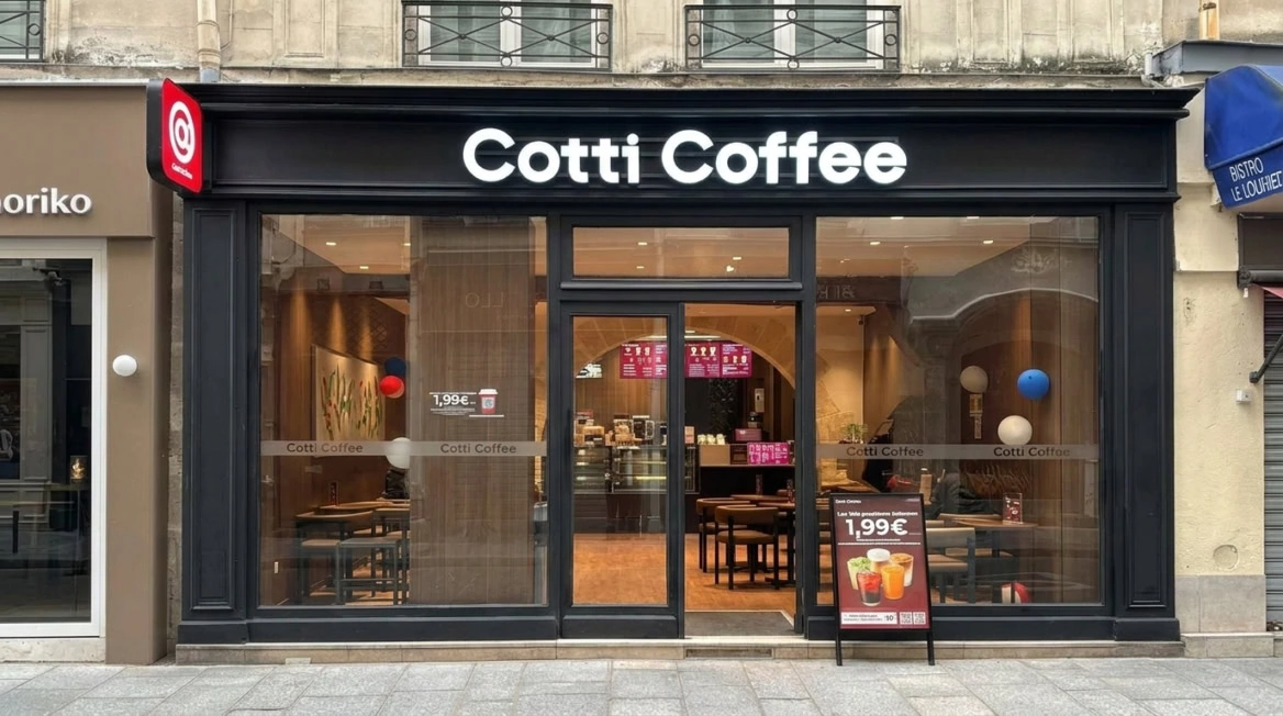 façade moderne du cotti coffee à paris