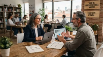 coworking senior en madrid: reunión y startup