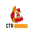 logo ctr chicken : poulet cartoon dynamique