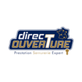 logo direct ouverture bleu et or professionnel