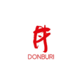 logo minimalista rosso donburi su sfondo bianco