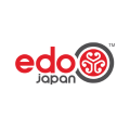 logo edo japan rouge avec emblème traditionnel