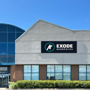 façade moderne d’exode aventures en centre commercial