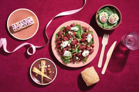 salade de gnocchis roses, Élégance magenta