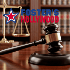 logo legal fosters hollywood con balanza y mazo