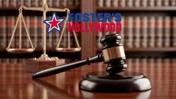 logo legal fosters hollywood con balanza y mazo