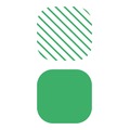 green rounded shapes icon set