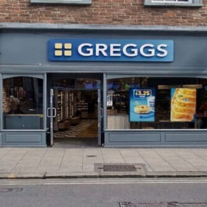 greggs bakery shopfront on the high street