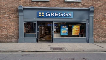 greggs bakery shopfront on the high street