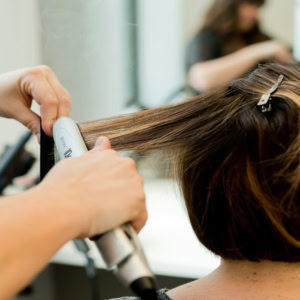 hair salon styling close up