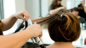 hair salon styling close up