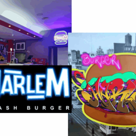 collage néon harlem smash burger urbain