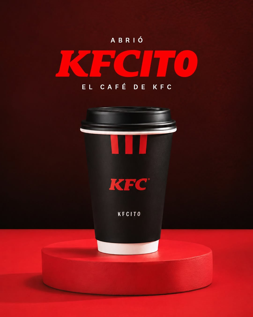 affiche kfcito : café kfc sur fond rouge noir