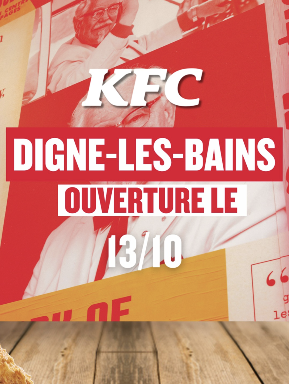 kfc digne les bains : ouverture le 13 octobre