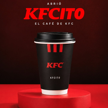 kfcito : café kfc sur podium rouge