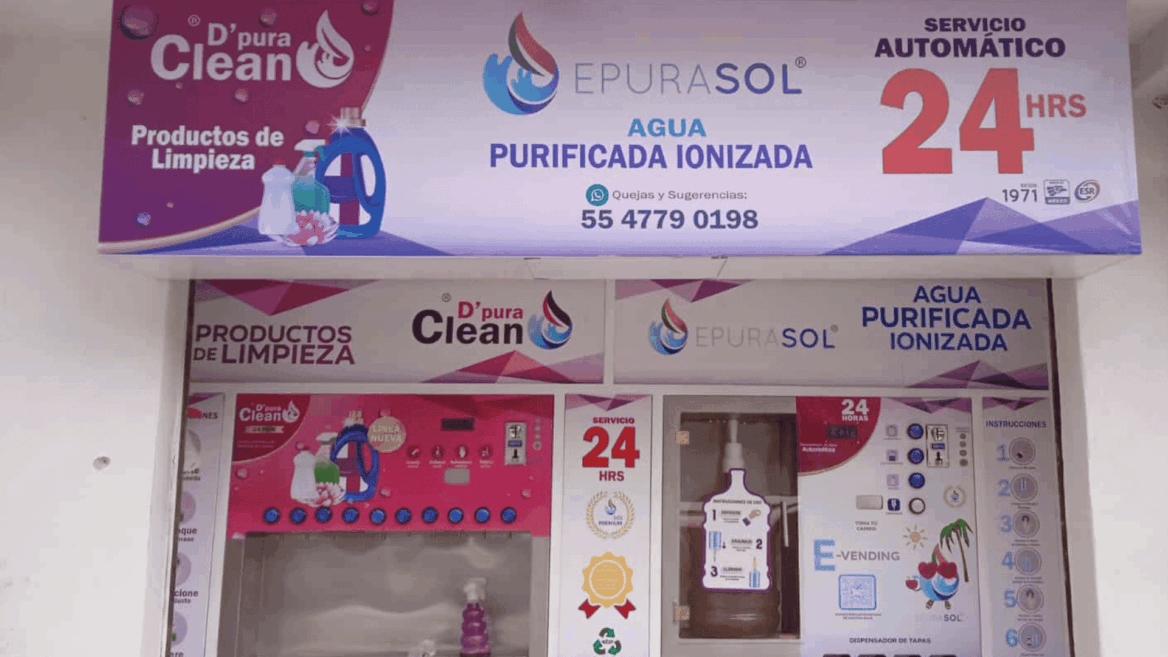 kiosco de agua purificada epurasol 24 horas