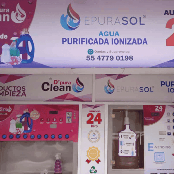 kiosco de agua purificada epurasol 24 horas